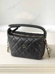 Chanel 25c Early Spring New款 Lunch Box Bag Black Gold