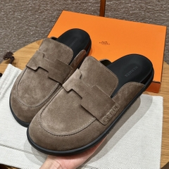 JD-680 - 309 Go Men's Mules in Etoupe Suede Calf Leather with Rubber Outsole