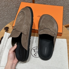 JD-680 - 309 Go Men's Mules in Etoupe Suede Calf Leather with Rubber Outsole