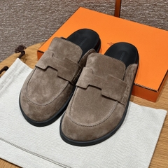 JD-680 - 309 Go Men's Mules in Etoupe Suede Calf Leather with Rubber Outsole
