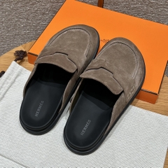 JD-680 - 309 Go Men's Mules in Etoupe Suede Calf Leather with Rubber Outsole