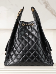 Chanel 25c Hobo Bag Black Gold Large
