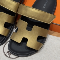 JD-480 - 225 Chypre Sandals in Gold Goat Leather with Genuine Leather Outsole
