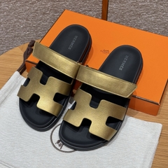 JD-480 - 225 Chypre Sandals in Gold Goat Leather with Genuine Leather Outsole