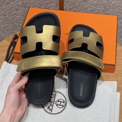 JD-480 - 225 Chypre Sandals in Gold Goat Leather with Genuine Leather Outsole