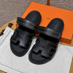 JD-620 Black Chypre Sandal - Natural Lambskin