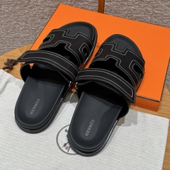 JD-620 Black Chypre Sandal - Natural Lambskin
