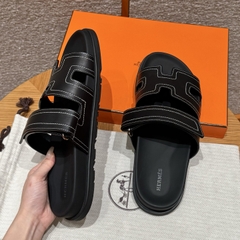 JD-620 Black Chypre Sandal - Natural Lambskin