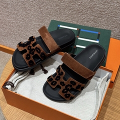 JD-480 Chypre Sandal Chamois Leather Brun Fume
