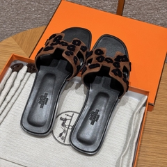 JD-450 181 Oran Drag Sandals in Brun Fume Chamois Leather
