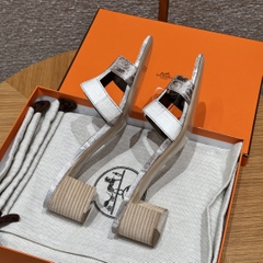 JD-2180 High Heel Sandals in Himalaya Alligator Leather
