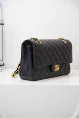Chanel Classic Flap Black Gold Handbag