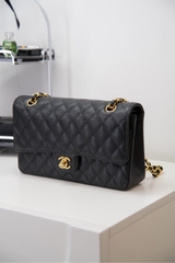 Chanel Classic Flap Black Gold Handbag