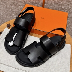 JD-650 179 Genius Men's Black Cowhide Sandals