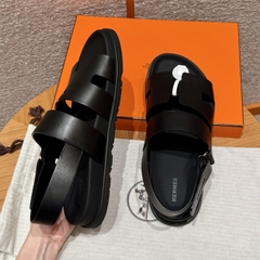 JD-650 179 Genius Men's Black Cowhide Sandals