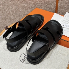 JD-650 Black Calfskin Men's Sandals