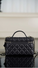Chanel 25C New Black Gold Lunch Box Bag