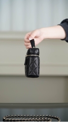 Chanel 25C Black Gold Lunch Box Bag