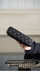 Chanel 25C New Black Gold Lunch Box Bag