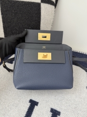 Kelly 2424 Mini Togo Swift Leather 21cm Bleu Sapphire Gold Hardware