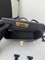 Kelly 2424 Mini Togo Swift Leather 21cm Bleu Sapphire Gold Hardware