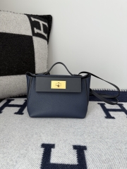 Kelly 2424 Mini Togo Swift Leather 21cm Bleu Sapphire Gold Hardware
