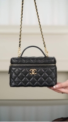 Chanel 25P New Black Gold Lunch Box Bag