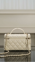 Chanel 25c Handbag Box Lychee Cowhide Cream