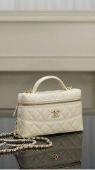 Chanel 25c Handbag Box Lychee Cowhide Cream