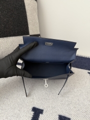 Kelly Pochette 22cm Swift Leather Bleu Sapphire