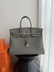 Birkin 40cm Imported Togo Leather Bag in Gris Meyer with Silver Hardware
