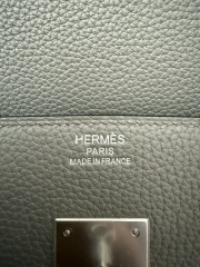 Birkin 40cm Imported Togo Leather Bag in Gris Meyer with Silver Hardware