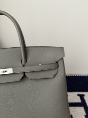 Birkin 40cm Imported Togo Leather Bag in Gris Meyer with Silver Hardware