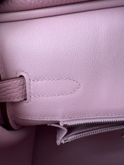 Birkin 30cm Clemence Da Leather Bag Mauve Sylvestre Silver Hardware