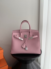 Birkin 30cm Clemence Da Leather Bag Mauve Sylvestre Silver Hardware