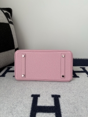Birkin 30cm Clemence Da Leather Bag Mauve Sylvestre Silver Hardware