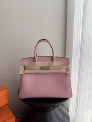 Birkin 30cm Clemence Da Leather Bag Mauve Sylvestre Silver Hardware