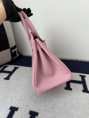Birkin 30cm Clemence Da Leather Bag Mauve Sylvestre Silver Hardware