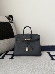 Birkin 25cm Platinum Blue Niut Togo Leather Handbag