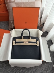 Birkin 25cm Platinum Blue Niut Togo Leather Handbag