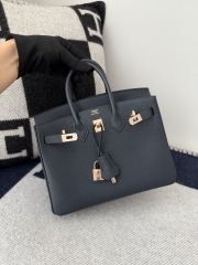 Birkin 25cm Platinum Blue Niut Togo Leather Handbag