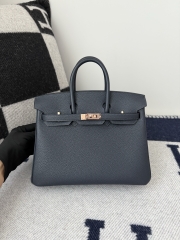 Birkin 25cm Platinum Blue Niut Togo Leather Handbag