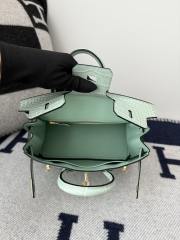 Birkin 25cm Matte Porosus Crocodile - HCP Water Dyed Vert Deau with Gold Hardware