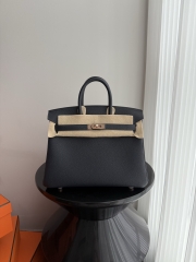 Birkin 25cm Platinum Blue Niut Togo Leather Handbag