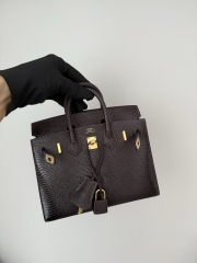 Birkin 20cm Lizard Leather Bag CC46 Ebene Gold Hardware