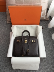 Birkin 20cm Lizard Leather Bag CC46 Ebene Gold Hardware