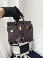 Birkin 20cm Lizard Leather Bag CC46 Ebene Gold Hardware