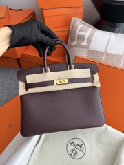 Birkin 25cm Platinum Togo Leather Bag with Gold Buckle