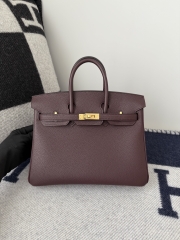 Birkin 25cm Platinum Togo Leather Bag with Gold Buckle