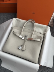 Birkin 30cm Platinum Togo Cowhide in Glacier White with Silver Hardware